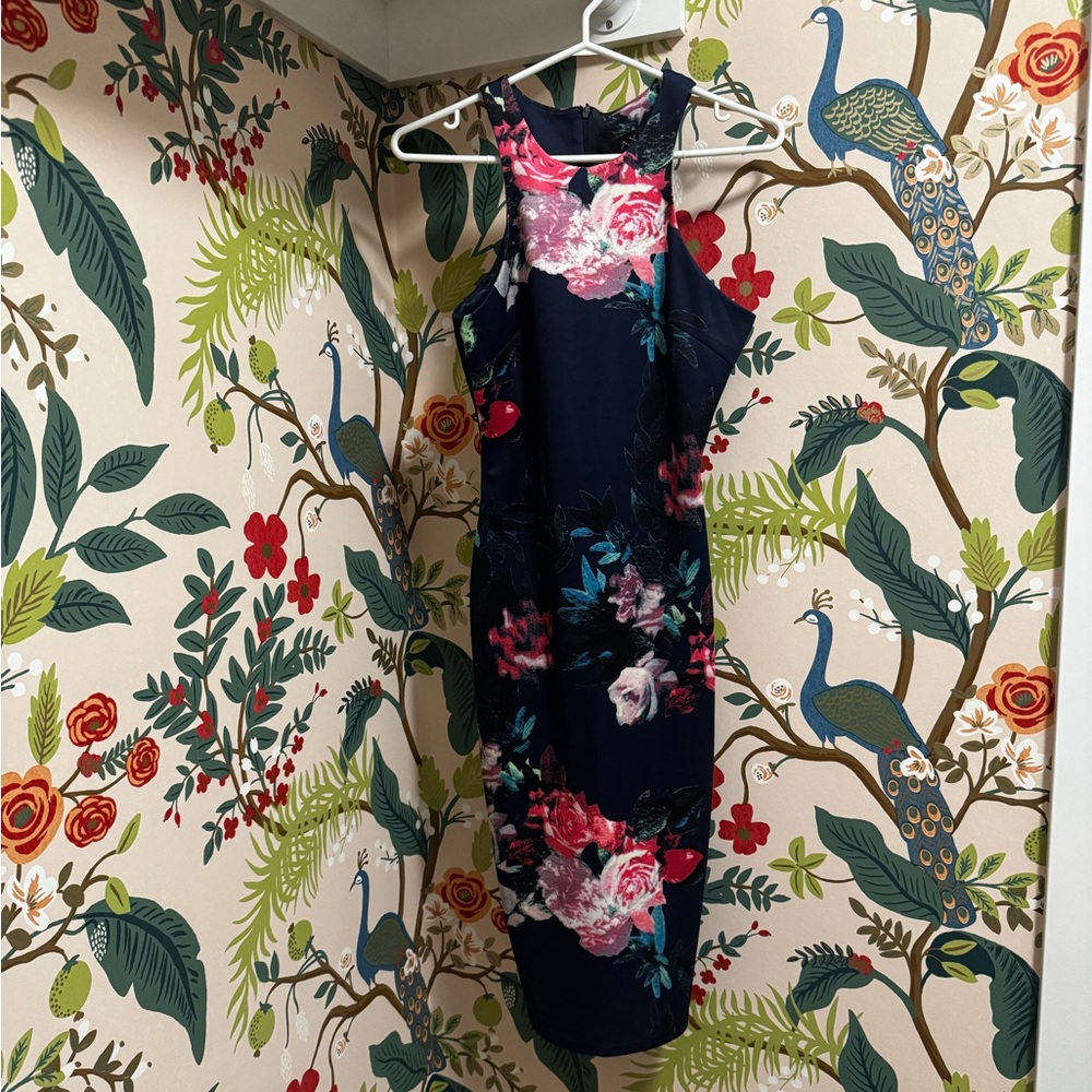 Navy Floral Dress